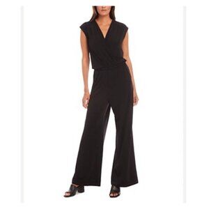 Calvin Klein Black Sleeveless Jumpsuit Minimalist Quiet Luxury Sz 10